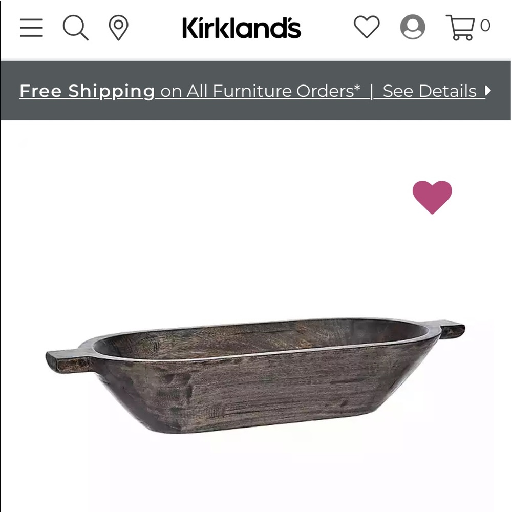 DISO KIRKLANDS Dark Brown Mango Wood Bowl